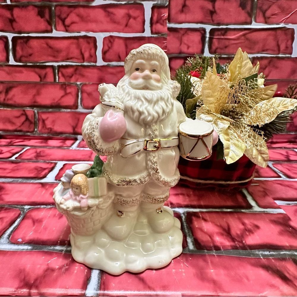 LENOX Porcelain Santa Claus W/Gold & Pink Details